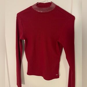 Guess Turtleneck Sweater with Crystal Embellihsments